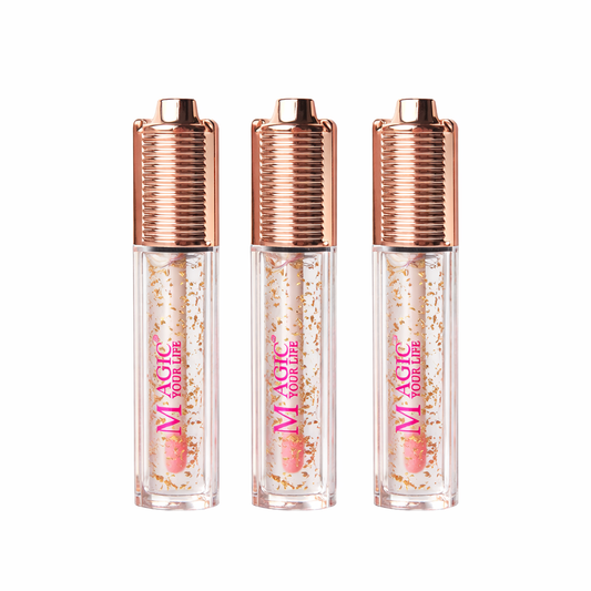 high class lip gloss with gold bits inside