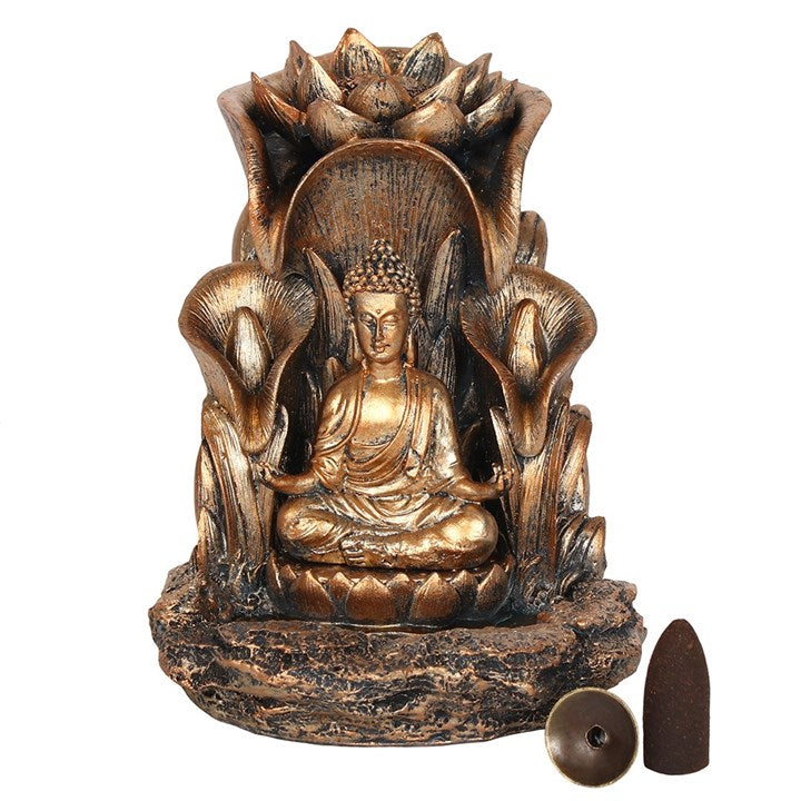 Bronze Buddah backflow incense burner