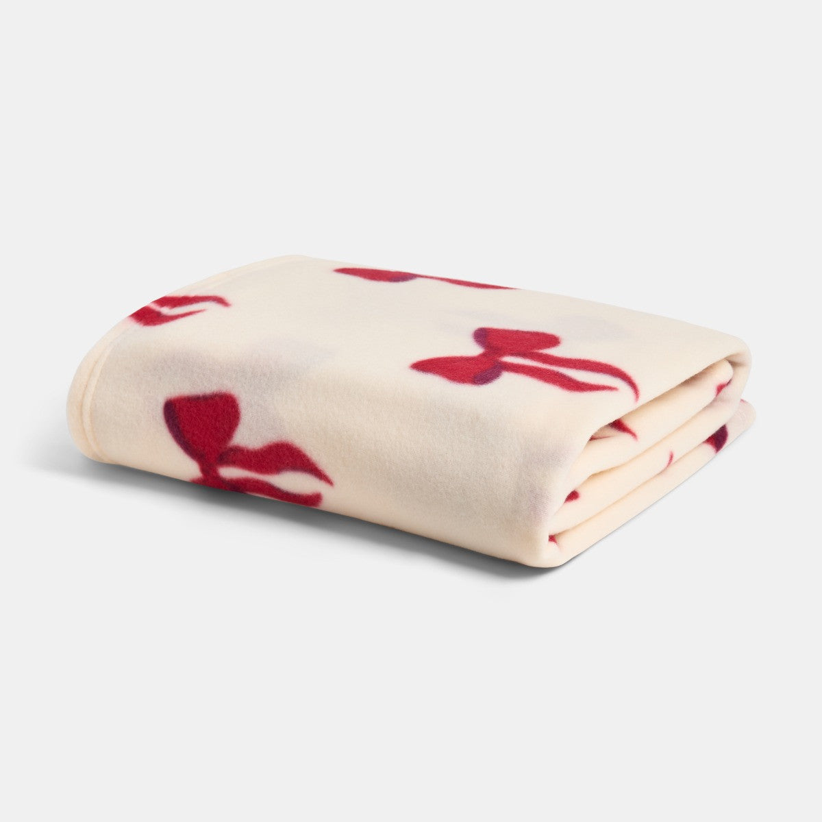 Bow print throw cream/red bows