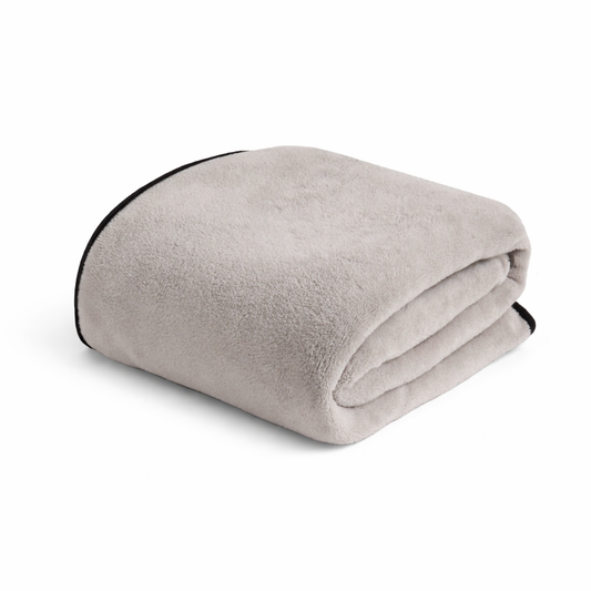 Piped edge throw grey/charcoal