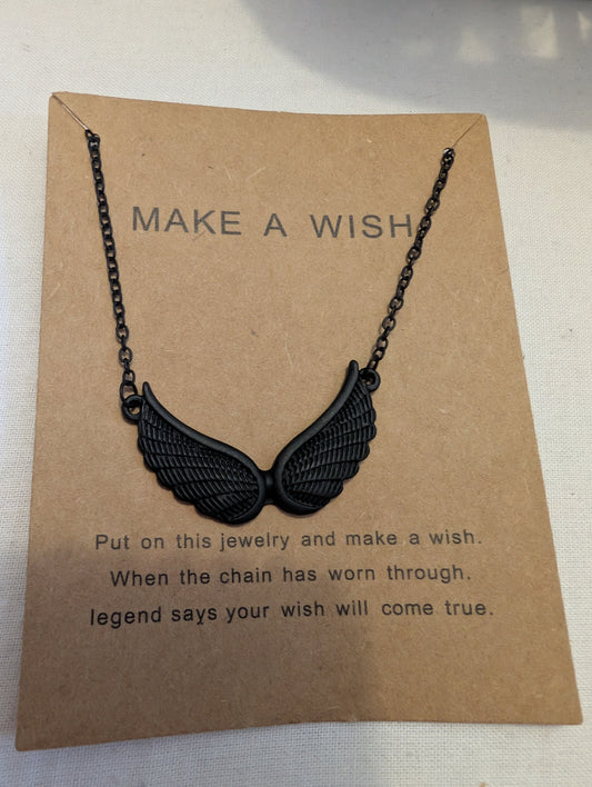 1 black angle wing necklace meaning