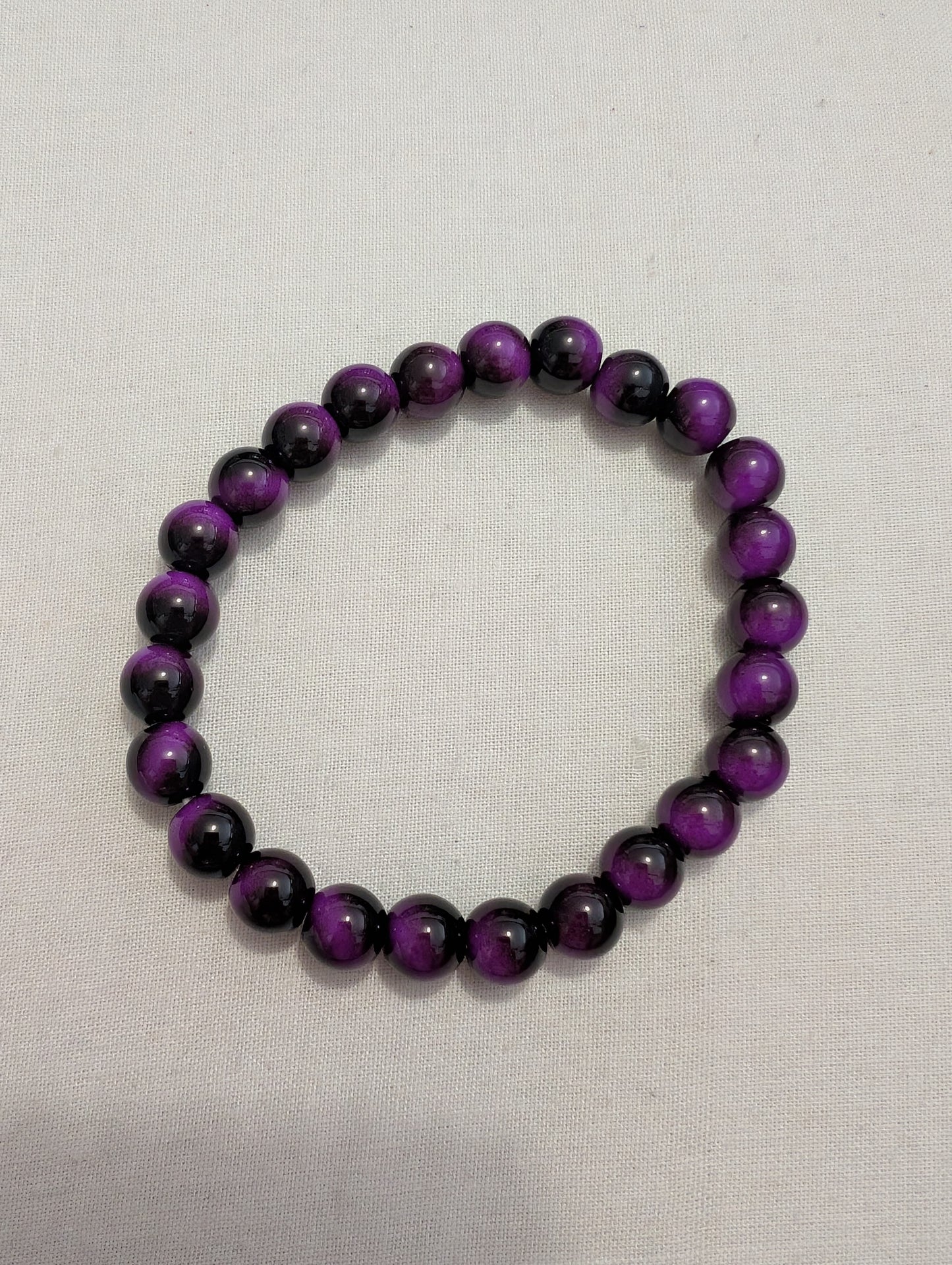 2 pink/black 2 coloured bead bracelet