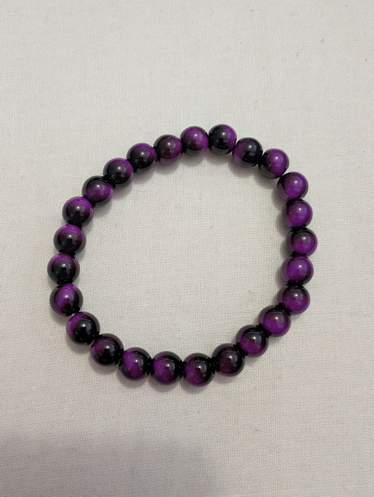 2 pink/black 2 coloured bead bracelet