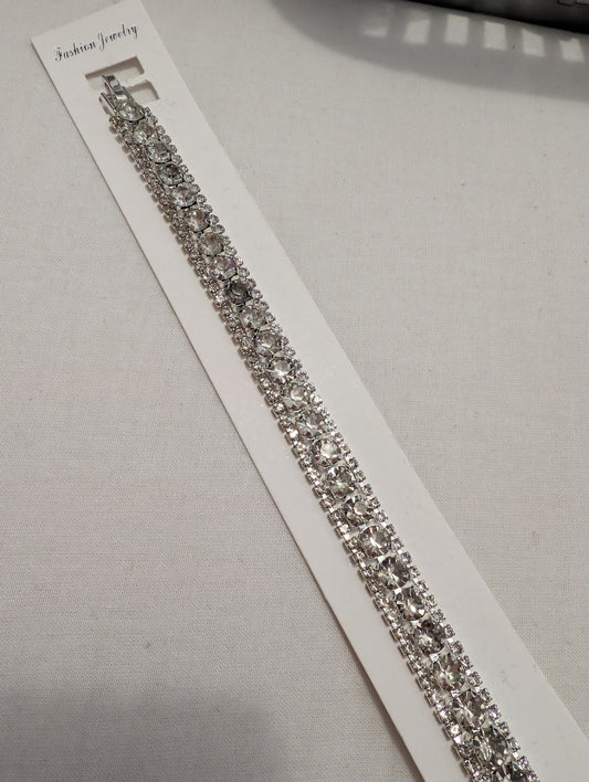2 white/silver luxury bling bracket
