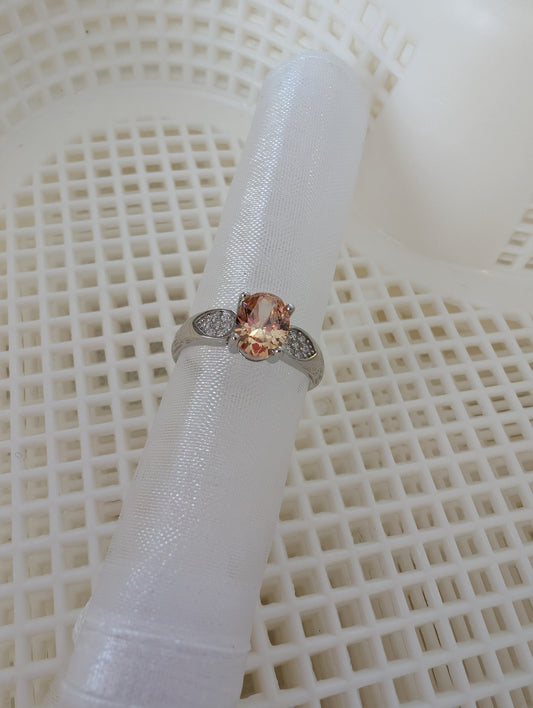 Sterling silver Peach glits and glam ring