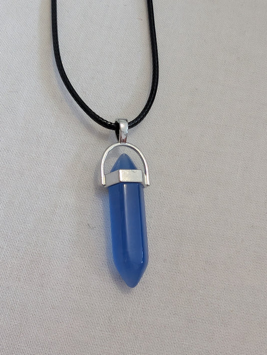 1 blue pengulim on black leatherette