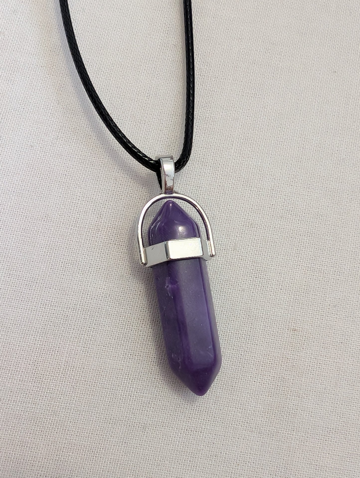 3 purple on black leatherette