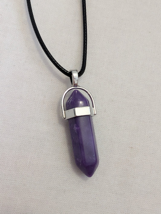 3 purple on black leatherette