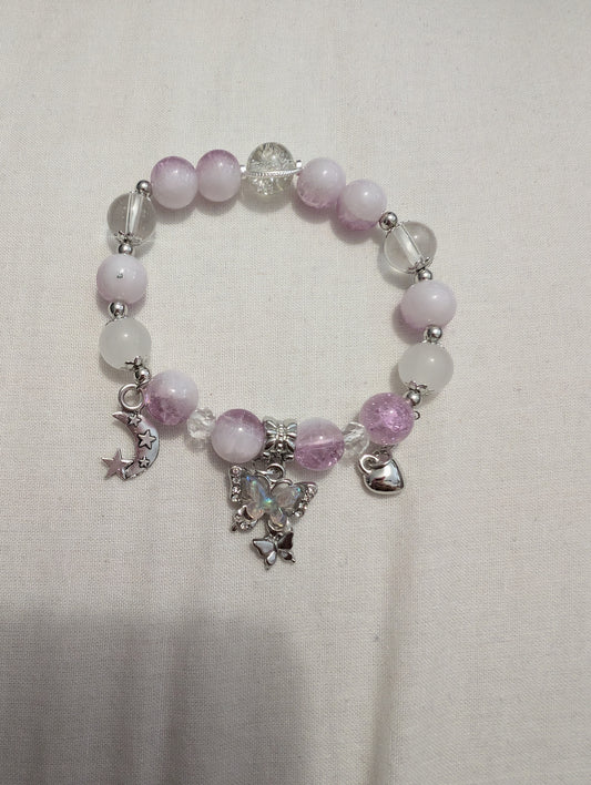 2 pink crystal bracelet