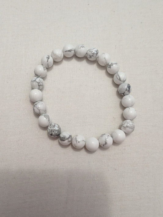 5 white turquoise gemstone bracelet