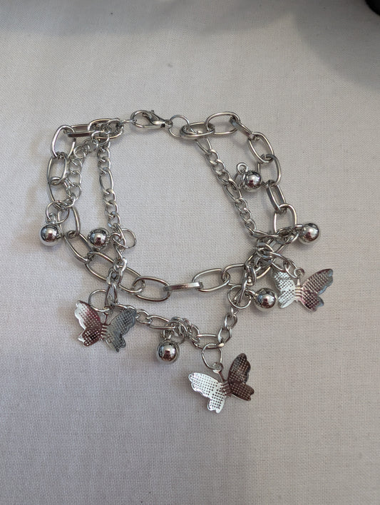 1 silver butterfly bracelet